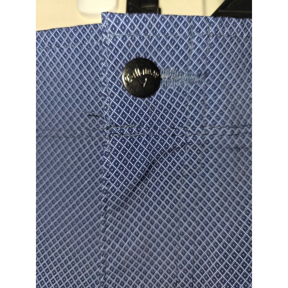 Callaway Golf Shorts, Blue Diamond Print, Opti-Dry, Active Waistband Size 42